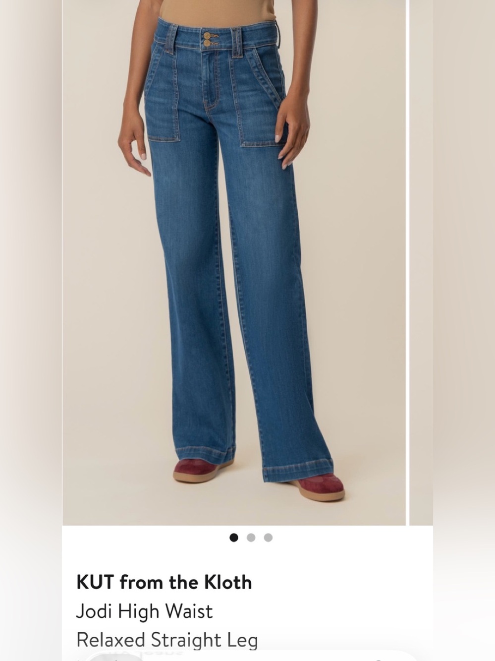 KUT from the Kloth Jodi High Waist Relaxed Straight Leg Jeans